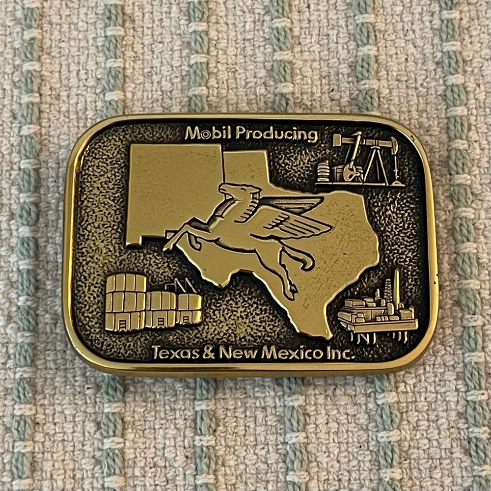 Mobil Producing Vintage Belt Buckle